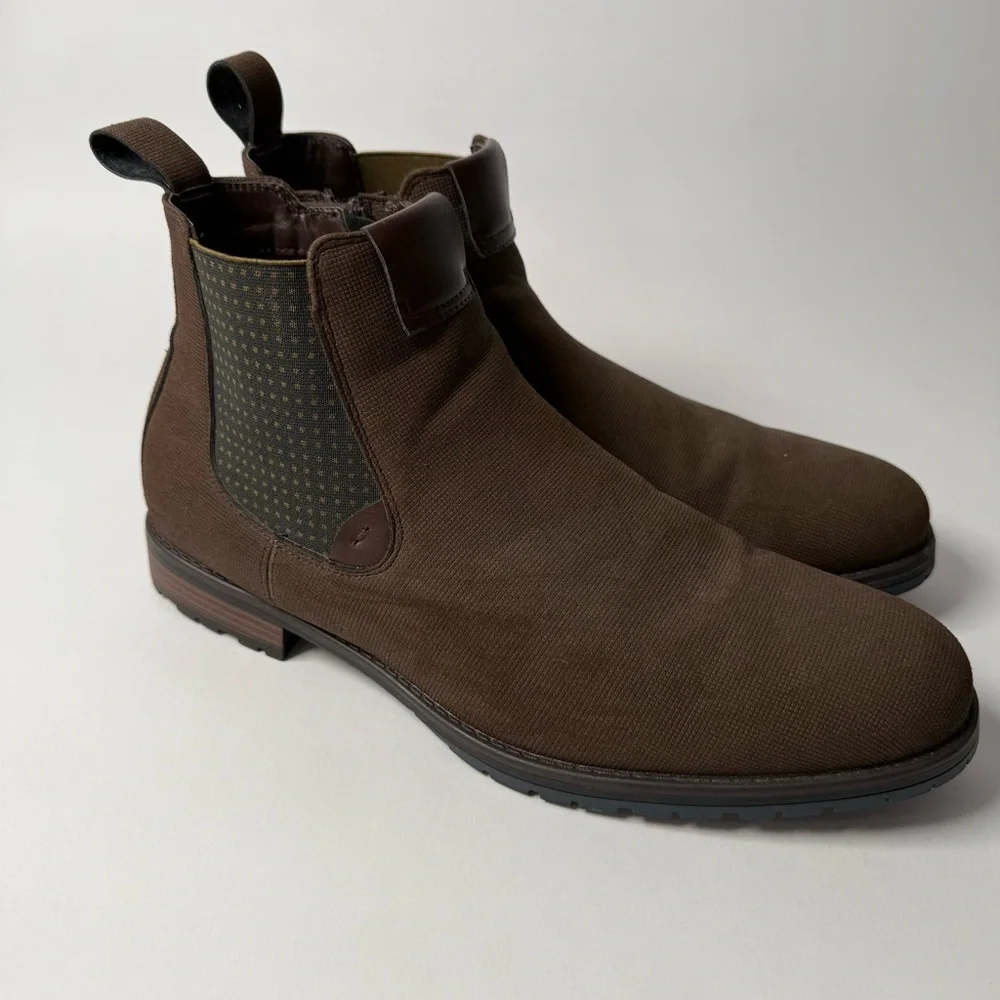 Stacy Adam’s Oakhurst Textured Fabric Brown‎ Chelsea Men's Brown Boots